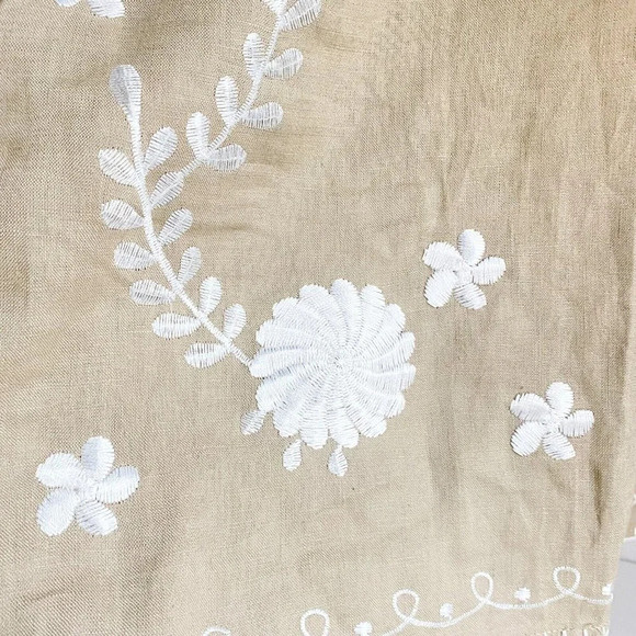 Zara Linen Look  Viscose Embroidered Floral Ethnic Sheath Dress XS - Picture 4 of 6